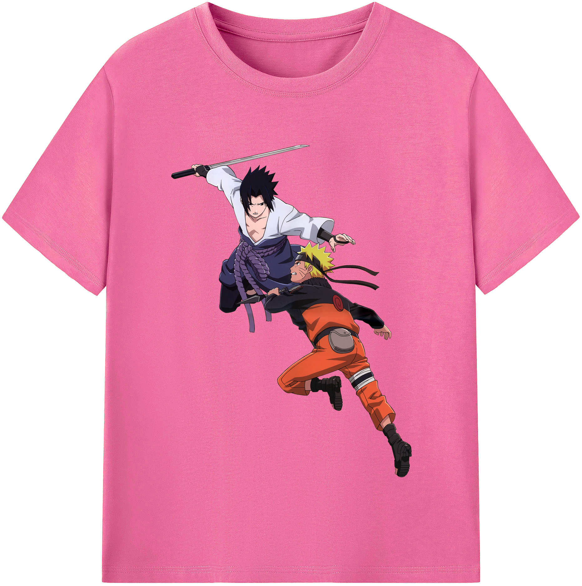 （画像用） NARUTO -ナルト- うちは サスケ Uchiha Sasuke レディースカジュアルプリントTシャツ（綿100％）